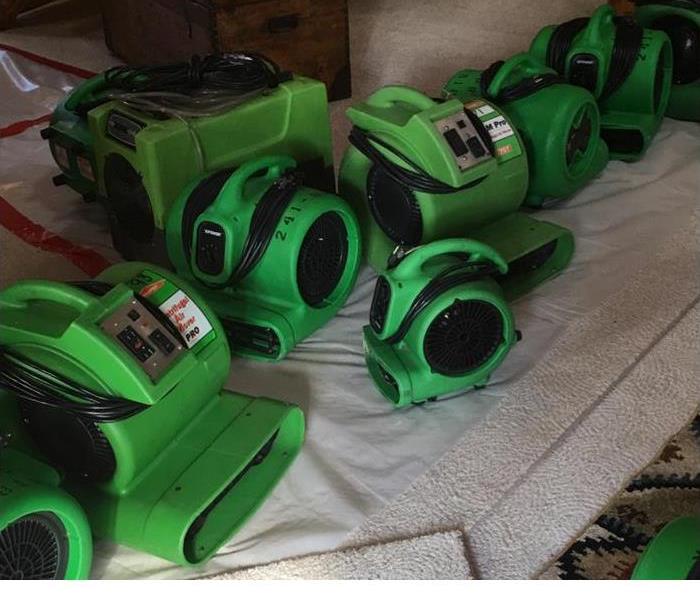 SERVPRO drying fans sitting on the floor